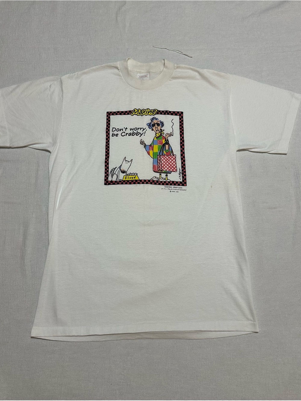 Vtg 1990 Maxine Dont Worry Be Crabby T Shirt XL 90s Single Stitch Hallmark USA